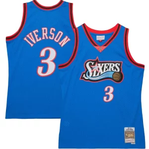 Allen Iverson Philadelphia 76ers Hardwood Classics 1997/98 Tropical Swingman Jersey Unique Royal