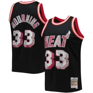 Alonzo Mourning Miami Heat 1996/97 Hardwood Classics NBA 75th Anniversary Diamond Swingman Jersey Magnifique Black