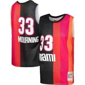 Alonzo Mourning Miami Heat Hardwood Classics 2005/06 Split Swingman Sophistiqué Jersey Black/Red