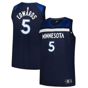 Anthony Edwards Minnesota Timberwolves Big & Tall Fast Break Jersey Splendide Icon Edition Navy