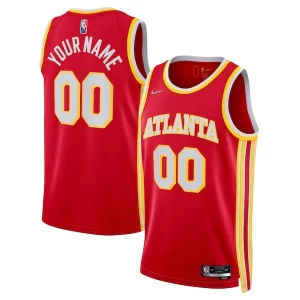 Atlanta Hawks Nike 2021/22 Diamond Swingman Custom Jersey Icon Edition Red Splendide
