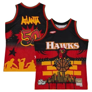Atlanta Hawks x Tats Cru Hardwood Classics Fashion Jersey Exquisite Black