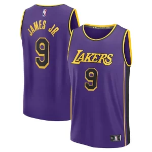 Bronny James Los Angeles Gracieux Lakers Fast Break Replica Player Jersey Statement Edition Purple