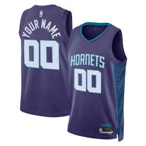 Charlotte Hornets Distingué Jordan Brand Unisex 2022/23 Swingman Custom Jersey Statement Edition Teal