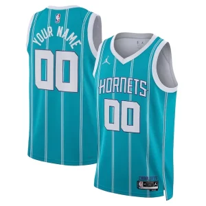 Charlotte Hornets Jordan Brand Unisex Swingman Custom Jersey Teal Icon Edition Distingué