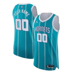 Charlotte Hornets Nike 2021/22 Diamond Swingman Authentic Custom Jersey Icon Edition Exclusif Teal