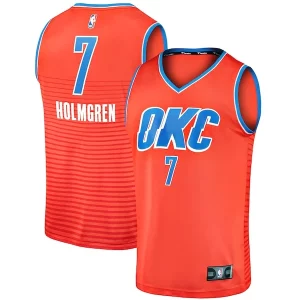 Chet Holmgren Oklahoma City Thunder Fast Break Replica Player Jersey Exceptionnel Statement Edition Orange