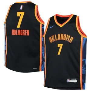 Chet Holmgren Oklahoma City Thunder Nike Youth 2024/25 Swingman Tendance Player Jersey City Edition Black