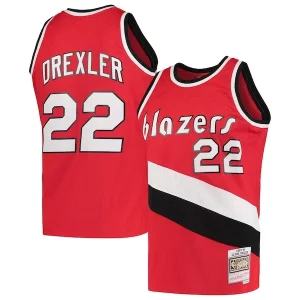 Clyde Drexler Portland Trail Blazers 1983/84 Hardwood Classics Vibrant Swingman Jersey Red