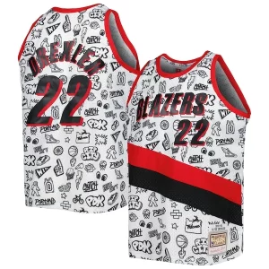 Clyde Drexler Portland Confortable Trail Blazers 1991/92 Hardwood Classics Doodle Swingman Player Jersey White