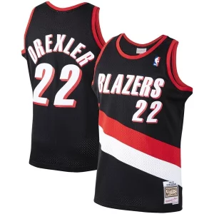 Clyde Drexler Portland Trail Personalisable Blazers 1991/92 Hardwood Classics Swingman Jersey Black