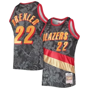 Clyde Drexler Portland Trail Blazers Hardwood Classics 1991/92 Lunar New Year Swingman Splendide Jersey Black