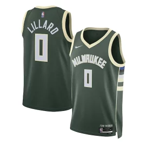 Damian Vibrant Lillard Milwaukee Bucks Nike Unisex Swingman Jersey Icon Edition Hunter Green