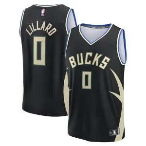 Damian Lillard Milwaukee Bucks Youth Admirable Fast Break Replica Player Jersey Statement Edition Black
