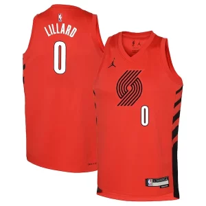 Damian Moderne Lillard Portland Trail Blazers Jordan Brand Youth Swingman Jersey Statement Edition Red