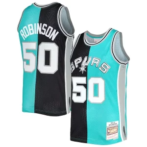 David Robinson San Antonio Spurs Hardwood Classics Tendance 1998/99 Split Swingman Jersey Black/Teal