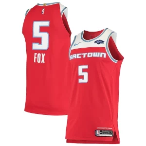 De'Aaron Fox Sacramento Kings Nike Authentic Badge Jersey Classique City Edition Red