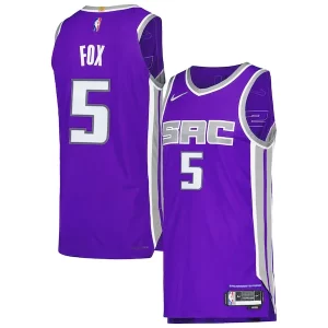 De'Aaron Fox Sacramento Kings Distingué Nike Authentic Player Jersey Icon Edition Purple
