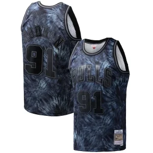 Dennis Rodman Chicago Bulls Hardwood Classics 1995/96 Tie Dye Swingman Jersey Black Bold
