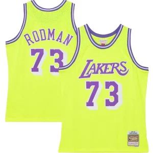 Dennis Rodman Los Angeles Exceptionnel Lakers Hardwood Classics 1998/99 Tropical Swingman Jersey Neon Yellow