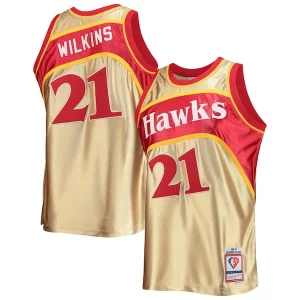 Dominique Wilkins Uniques Atlanta Hawks 75th Anniversary 1986/87 Hardwood Classics Swingman Jersey Gold