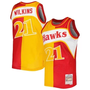 Dominique Wilkins Atlanta Exceptionnel Hawks Hardwood Classics 1986/87 Split Swingman Jersey Yellow/Red