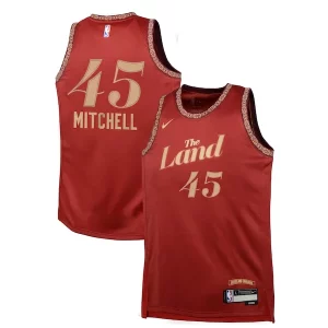 Donovan Mitchell Notable Cleveland Cavaliers Nike Youth Swingman Replica Jersey City Edition Wine
