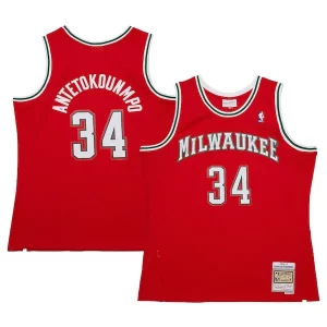 Giannis Antetokounmpo Milwaukee Bucks 2014/15 Hardwood Classics Commémoratif Swingman Jersey Red