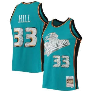 Grant Hill Detroit Pistons 1998/99 Hardwood Classics NBA 75th Anniversary Diamond Swingman Jersey Authentique Teal