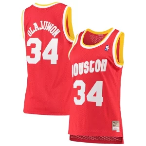 Hakeem Olajuwon Houston Rockets Women's Unique 1993/94 Hardwood Classics Swingman Jersey Red/Navy