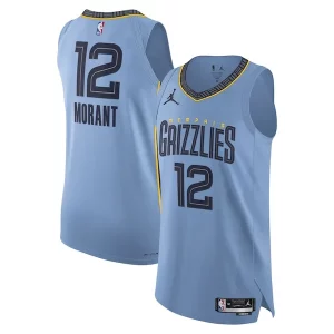 Ja Morant Memphis Uniques Grizzlies Jordan Brand Authentic Player Jersey Statement Edition Light Blue