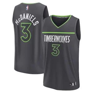 Jaden McDaniels Minnesota Timberwolves Youth Fast Break Replica Player Jersey Statement Edition Unique Black