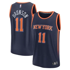 Jalen Brunson New York Knicks Fast Notable Break Replica Player Jersey Statement Edition Navy