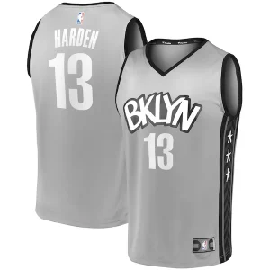 James Harden Brooklyn Notable Nets Fast Break Replica Jersey Charcoal Statement Edition/White