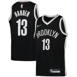 James Harden Refiné Brooklyn Nets Nike Youth 2021/22 Diamond Swingman Jersey Icon Edition Black