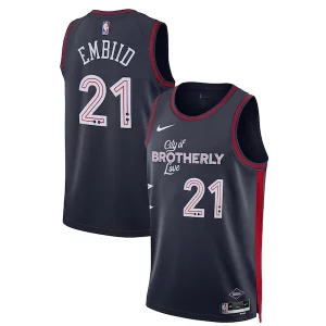 Joel Embiid Philadelphia 76ers Nike Unisex 2023/24 Sophistiqué Swingman Jersey Navy City Edition