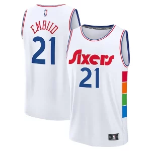 Joel Embiid Philadelphia 76ers 2024/25 Fast Break Player Jersey City Edition White Unique