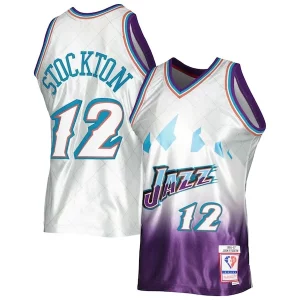 John Stockton Utah Jazz 1996/97 Hardwood Classics 75th Collectible Anniversary Swingman Jersey Platinum