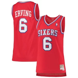 Julius Erving Philadelphia 76ers Women's Charming 1982/83 Hardwood Classics Swingman Jersey Red