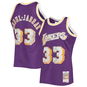 Kareem Abdul Jabbar Los Angeles Lakers 1996 97 Hardwood Classics Captivant NBA 75th Anniversary Diamond Swingman Jersey Purple