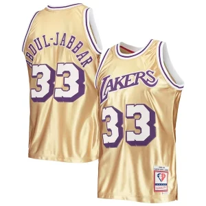 Kareem Abdul Jabbar Los Gracieux Angeles Lakers 75th Anniversary 1983/84 Hardwood Classics Swingman Jersey Gold