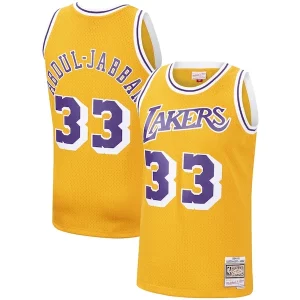 Kareem Abdul Jabbar Los Angeles Lakers Hardwood Captivant Classics Swingman Jersey Gold/Purple