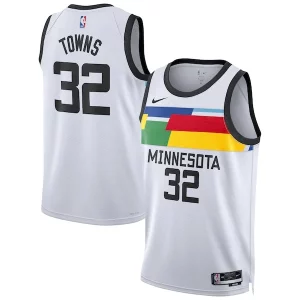 Karl Anthony Towns Minnesota Timberwolves Personalisable Nike Unisex 2022/23 Swingman Jersey City Edition White