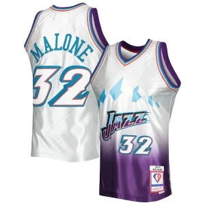 Karl Malone Utah Jazz 1996/97 Hardwood Classics 75th Exceptionnel Anniversary Swingman Jersey Platinum