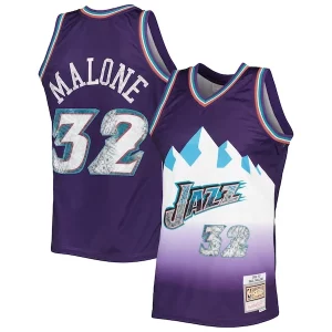 Karl Malone Utah Jazz 1996/97 Hardwood Classics NBA 75th Anniversary Diamond Swingman Jersey Haut de gamme Purple