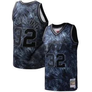 Karl Malone Utah Jazz Hardwood Classics Sophistiqué 1991/92 Tie Dye Swingman Jersey Black