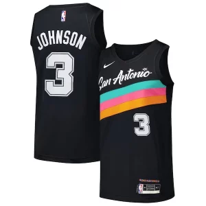 Keldon Johnson San Antonio Spurs Nike Éclatant Swingman Player Jersey City Edition Black