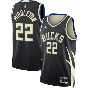 Khris Middleton Premium Milwaukee Bucks Jordan Brand Unisex Swingman Jersey Statement Edition Black