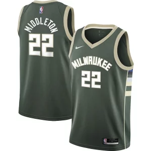 Khris Middleton Milwaukee Bucks Nike Youth 2021/22 Swingman Jersey Icon Exceptionnel Edition Hunter Green