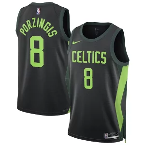 Kristaps Porzingis Boston Celtics Nike Unisex 2024/25 Swingman Player Jersey City Luxueux Edition Black